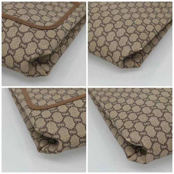 GUCCI GG Plus Supreme Web Sherry Line Tote Bag PVC Beige Red Green Auth ep9518 - Picture 14 of 16